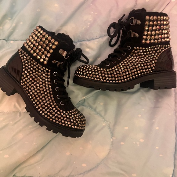 kidpik Black and Silver Kids Boots - Picture 3 of 7